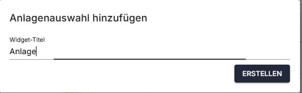 anlagenauswahl hinzufügen