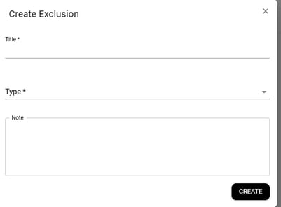 create exclusions