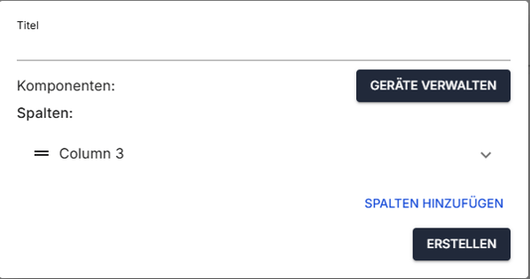 dashbord konfig tabelle colum
