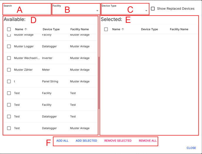 device selector