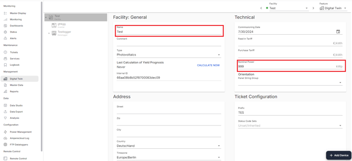 digital twin name + nominal power