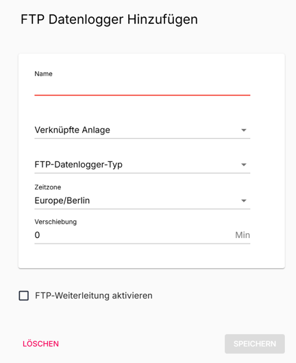 ftp datenlogger erstellen ausfüllen