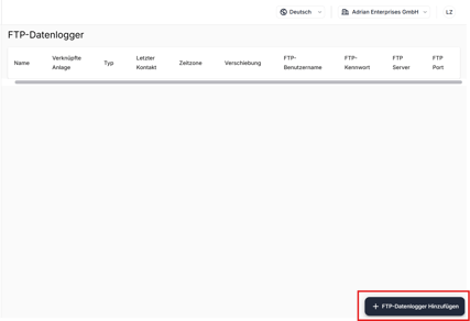 ftp datenlogger hinzufügen