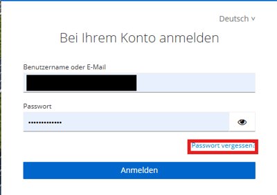 paswwort vergessen