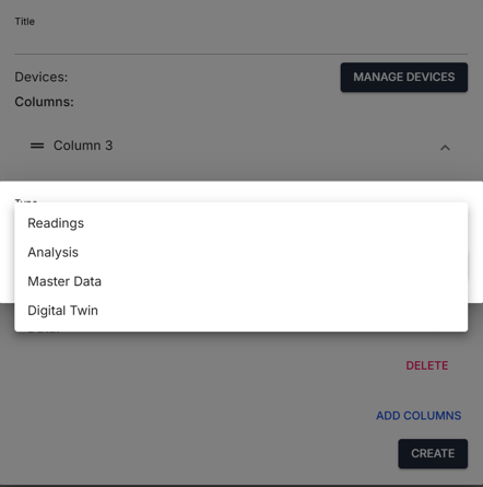 table manage data